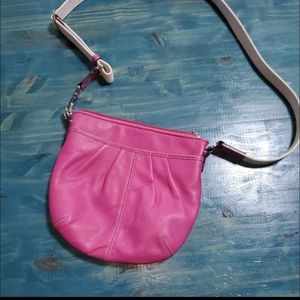Vegan leather pink crossbody bag purse
